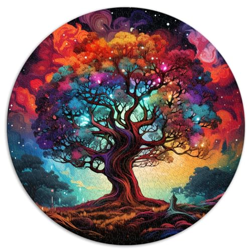 Puzzle für Erwachsene, 1000 Teile, Bäume und Planeten, rundes Puzzle, für Erwachsene und Kinder, Kartonpuzzle, Lernspiel, Herausforderungsspielzeug, Größe 67,5 x 67,5 von LZYANG