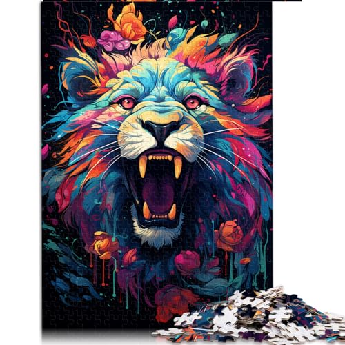 Puzzle für Erwachsene, 1000 Teile, Fantasie-Papierpuzzle mit Buntem Löwen, für Erwachsene und Kinder ab 12 Jahren, Lernspiel für Erwachsene und Kinder, Größe: 50 x 75 cm von LZYANG