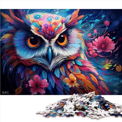 Puzzle für Erwachsene, 1000 Teile, Fantasie-Papierpuzzle mit bunten Eulen, für Erwachsene und Kinder ab 12 Jahren, Lernspiele für Erwachsene und Kinder, Größe: 52 x 38 cm von LZYANG