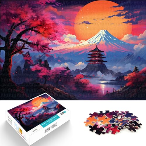 Puzzle für Erwachsene, 1000 Teile, Fantasievolle, farbenfrohe japanische Landschaft, Holzpuzzle, für Erwachsene und Kinder ab 12 Jahren, Puzzlespielzeug zur Heimdekoration, Größe: 52 x 38 cm von LZYANG