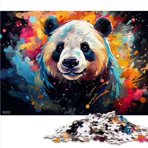 Puzzle für Erwachsene, 1000 Teile, Fantasievolles, farbenfrohes Panda-Holzpuzzle, geeignet für Erwachsene, Lernspiel für Erwachsene Kinder. Größe: 52 x 38 cm. von LZYANG