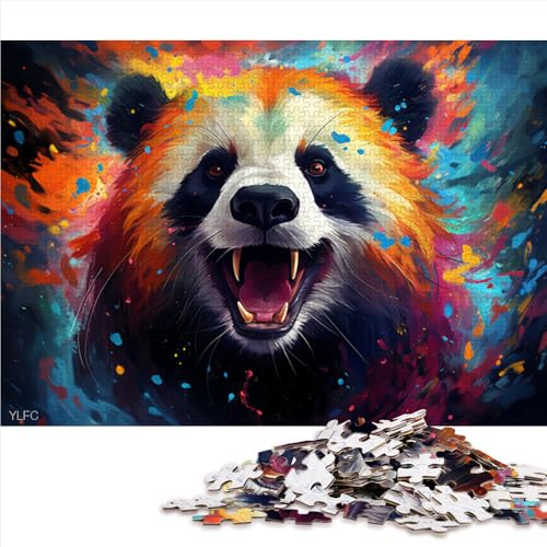 Puzzle für Erwachsene, 1000 Teile, Fantasievolles, farbenfrohes Panda-Papierpuzzle, für Erwachsene und Kinder ab 12 Jahren, Lernspiele für Erwachsene und Kinder, Größe: 26 x 38 cm von LZYANG