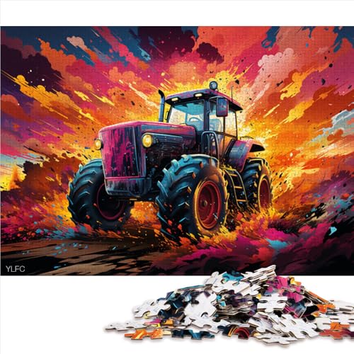 Puzzle für Erwachsene, 1000 Teile, Fantasievolles, farbenfrohes Traktor-Papierpuzzle, Geeignet für Erwachsene und Kinder ab 12 Jahren, Lernspielzeug, Größe: 50 x 75 cm von LZYANG