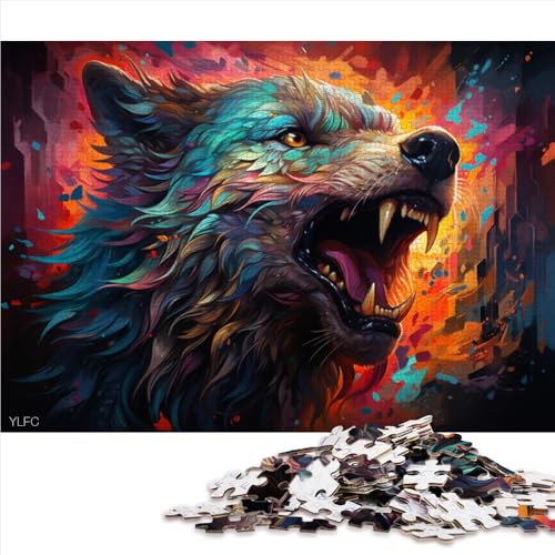 Puzzle für Erwachsene, 1000 Teile, Fantasy-Papierpuzzle „Weirder Wolf“, für Erwachsene und Kinder ab 12 Jahren, Geschenkspielzeug. Größe: 50 x 75 cm. von LZYANG