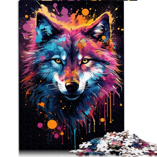 Puzzle für Erwachsene, 1000 Teile, Farbiges Fantasy-Wolf-Papierpuzzle, für Erwachsene und Kinder ab 12 Jahren, Familienunterhaltungsspielzeug. Größe: 50 x 75 cm von LZYANG