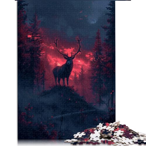 Puzzle für Erwachsene, 1000 Teile, Iris-Hirsch im Wald, Papierpuzzle, Geeignet für Kinder ab 12 Jahren, Zeitvertreib zu Hause, Größe: 50 x 75 cm von LZYANG