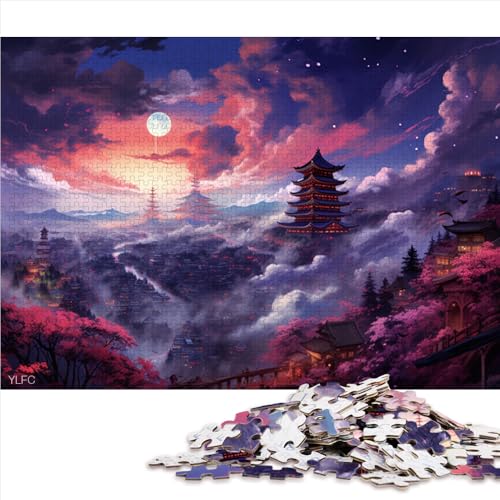 Puzzle für Erwachsene, 1000 Teile, Kiyomizudera-Tempel, Japanisches Holzpuzzle, für Erwachsene und Kinder ab 12 Jahren, Spielspielzeug für Erwachsene, Größe: 52 x 38 cm von LZYANG