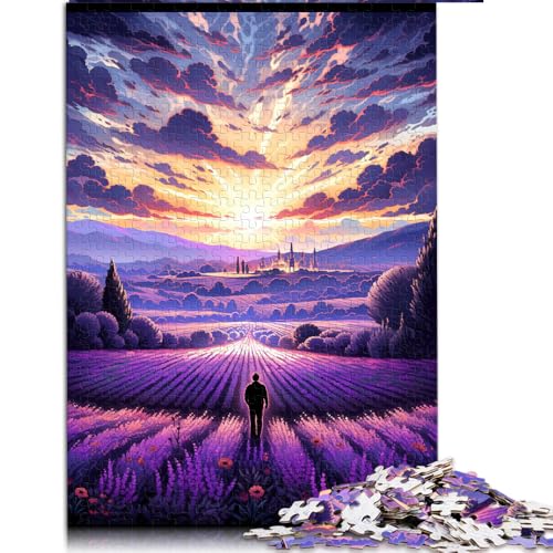 Puzzle für Erwachsene, 1000 Teile, Lavendelfelder in der Provence, Frankreich, Papierpuzzle, für Erwachsene und Kinder ab 12 Jahren, Lernspiel und herausforderndes Spielzeug. Größe: 50 x 75 cm. von LZYANG