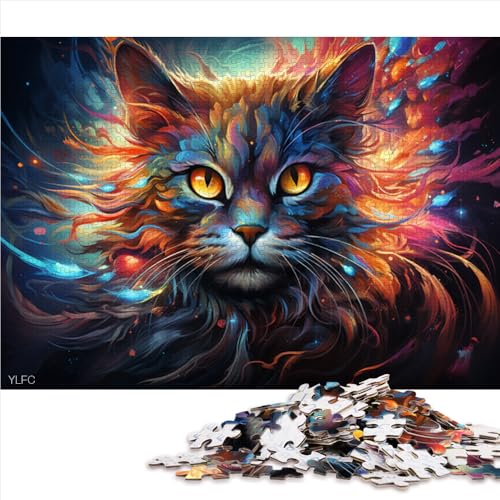 Puzzle für Erwachsene, 1000 Teile, Papierpuzzle „Exotisches, buntes Katzen“-Motiv, für Erwachsene und Kinder ab 12 Jahren, luxuriöses, buntes Puzzle-Geschenk. Größe: 50 x 75 cm von LZYANG