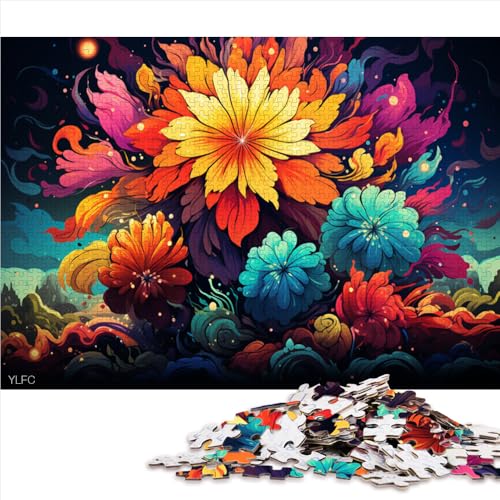 Puzzle für Erwachsene, 1000 Teile, Papierpuzzle „Fantasievolle Bunte Blumen“, für Erwachsene und Kinder ab 12 Jahren, Heimkunstdekor, Größe: 50 x 75 cm von LZYANG