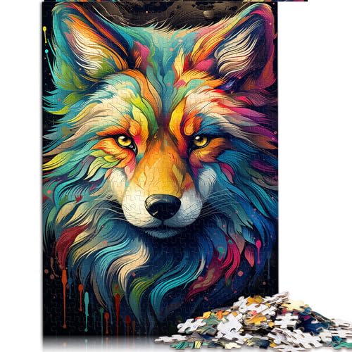 Puzzle für Erwachsene, 1000 Teile, Papierpuzzle „Fuchs in Farbe malen“, geeignet für Erwachsene und Kinder ab 12 Jahren, tolles Geschenk für Erwachsene. Größe: 52 x 38 cm von LZYANG