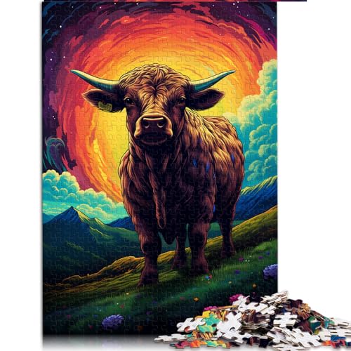 Puzzle für Erwachsene, 1000 Teile, Papierpuzzle „Symphony Cow“, für Erwachsene und Kinder, entspannendes geistiges Lernspielzeug. Größe: 50 x 75 cm. von LZYANG