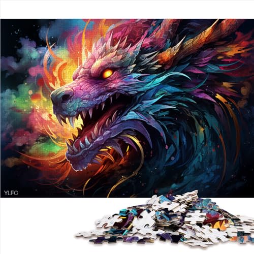 Puzzle für Erwachsene, 1000 Teile, Papierpuzzle mit Fantasy-Drachenmalerei, für Teenager und Erwachsene, tolles Geschenk für Erwachsene. Größe: 50 x 75 cm von LZYANG