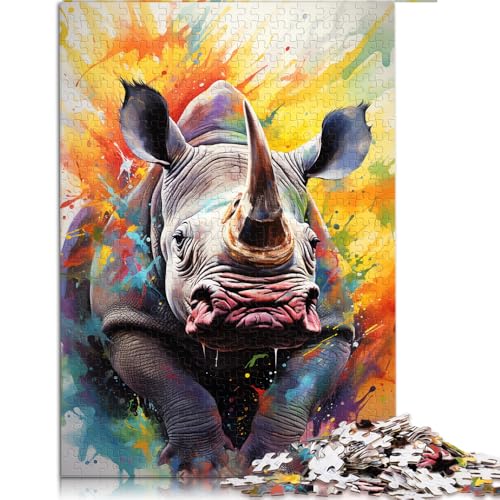 Puzzle für Erwachsene, 1000 Teile, Papierpuzzle mit Nashorn-Motiv, zum Ausmalen, für Erwachsene und Familien, Erwachsene und Kinder. Größe: 26 x 38 cm von LZYANG