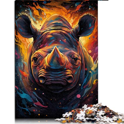 Puzzle für Erwachsene, 1000 Teile, Papierpuzzle mit Nashorn-Motiv, zum Ausmalen, für Teenager und Erwachsene, Geschenke für Freunde und Familie. Größe: 26 x 38 cm von LZYANG