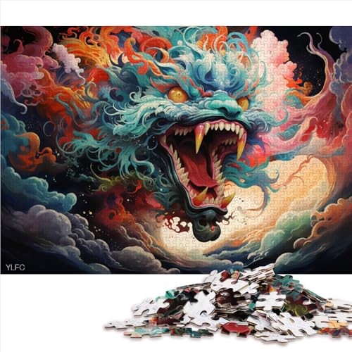 Puzzle für Erwachsene, 1000 Teile, Papierpuzzle mit japanischem Fantasiedrachen, für Erwachsene und Kinder ab 12 Jahren, Heimdekoration, Größe: 26 x 38 cm von LZYANG