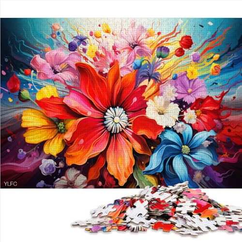 Puzzle für Erwachsene, 1000 Teile, Papierpuzzle mit wunderschönen bunten Blumen, für Erwachsene und Kinder ab 12 Jahren, Heimkunstdekor, Größe: 50 x 75 cm von LZYANG