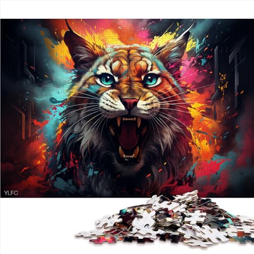 Puzzle für Erwachsene, 1000 Teile, Psychedelisches, buntes Rotluchs-Papierpuzzle, für Erwachsene und Kinder ab 12 Jahren, Lernpuzzle, Familienspiel, Größe: 52 x 38 cm von LZYANG