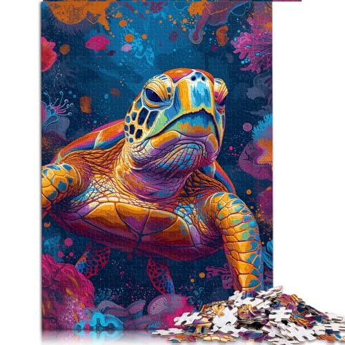 Puzzle für Erwachsene, 1000 Teile, Psychedelisches, farbenfrohes Schildkröten-Papierpuzzle, für Erwachsene und Kinder, Puzzle – anspruchsvolles Spiel. Größe: 50 x 75 cm Puzzle für Erwachsene, 1000 Teile, Psychedelisches, farbenfrohes Schildkröten-Papierpuzzle, für Erwachsene und Kinder, Puzzle – anspruchsvolles Spiel. Größe: 50 x 75 cm von LZYANG