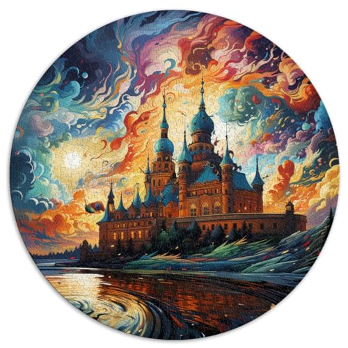 Puzzle für Erwachsene, 1000 Teile, Schloss Gripsholm, kreatives, rundes Puzzle, für Erwachsene und Kinder ab 12 Jahren, Kartonpuzzle, anspruchsvolle Spielzeuggröße, 67,5 x 67,5 von LZYANG