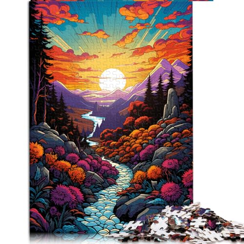 Puzzle für Erwachsene, 1000 Teile, Seltsame, farbenfrohe, psychedelische Landschaft, Papierpuzzle, für Teenager und Erwachsene, Lernspielzeug, Größe: 50 x 75 cm von LZYANG