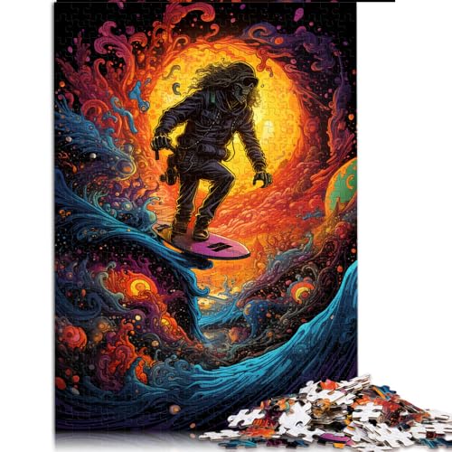 Puzzle für Erwachsene, 1000 Teile, Skateboard-Skelett, Papierpuzzle, für Erwachsene und Kinder ab 12 Jahren, Familien-Puzzlespiel. Größe: 26 x 38 cm. von LZYANG