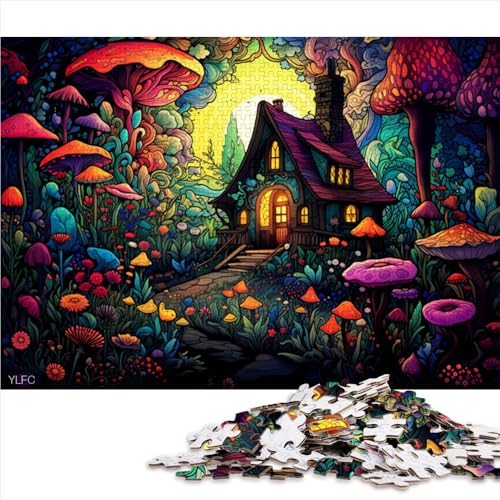 Puzzle für Erwachsene, 1000 Teile, buntes Blumenhaus-Papierpuzzle, geeignet für Erwachsene und Kinder ab 12 Jahren, lustiges Puzzle für die ganze Familie. Größe: 52 x 38 cm. von LZYANG