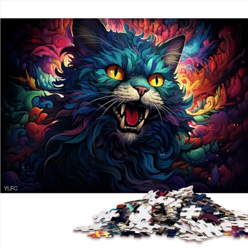 Puzzle für Erwachsene, 1000 Teile, buntes Katzen-Papierpuzzle, für Erwachsene und Jugendliche ab 12 Jahren, lustiges Puzzle für die ganze Familie von 。Größe: 50 x 75 cm von LZYANG