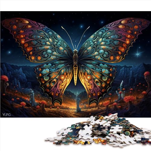 Puzzle für Erwachsene, 1000 Teile, farbenfrohe Illustration eines Schmetterlings-Papierpuzzles, für Erwachsene und Kinder ab 12 Jahren, anspruchsvolles Spiel, Größe: 52 x 38 cm von LZYANG