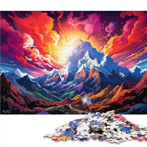 Puzzle für Erwachsene, 1000 Teile, farbenfrohe psychedelische Landschaft, Papierpuzzle, für Erwachsene und Kinder, tolles Geschenk für die ganze Familie. Größe: 52 x 38 cm. von LZYANG