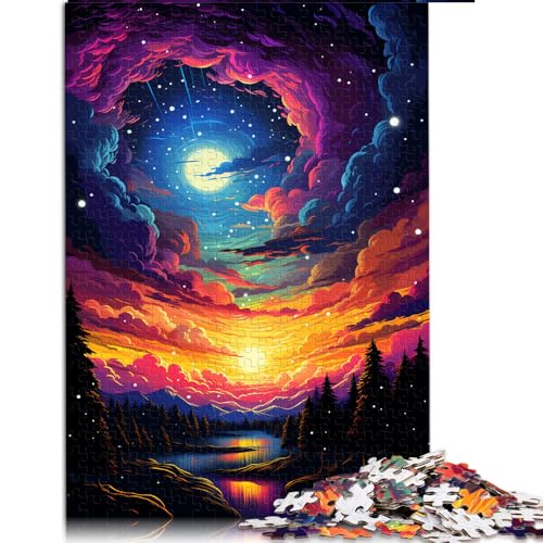 Puzzle für Erwachsene, 1000 Teile, farbenfrohes, psychedelisches Himmels-Papierpuzzle, geeignet für Erwachsene und Kinder ab 12 Jahren, für Familienspaß. Größe: 50 x 75 cm. von LZYANG