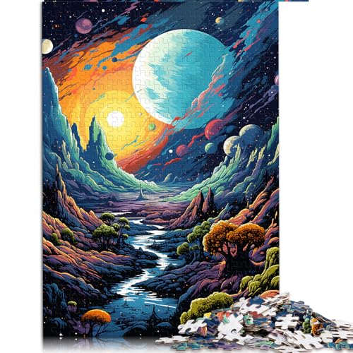 Puzzle für Erwachsene, 1000 Teile, farbenfrohes, psychedelisches Neonlandschafts-Papierpuzzle, für Erwachsene und Kinder ab 12 Jahren, Puzzlespiel, Größe: 50 x 75 cm von LZYANG