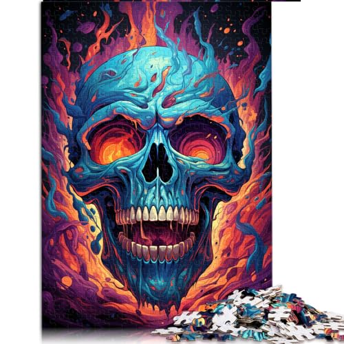 Puzzle für Erwachsene, 1000 Teile, farbenfrohes, psychedelisches Totenkopf-Papierpuzzle, für Erwachsene und Kinder ab 12 Jahren, zum Zeitvertreib zu Hause. Größe: 50 x 75 cm von LZYANG