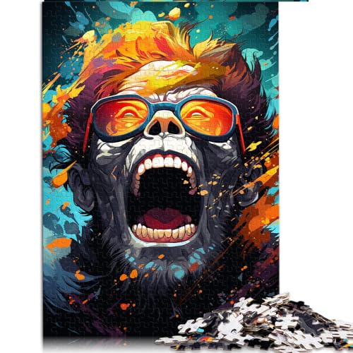 Puzzle für Erwachsene, 1000 Teile, farbenfrohes Fantasy-Orang-Utan-Kunstpapierpuzzle, für Erwachsene und Kinder ab 12 Jahren, Lernspiele. Größe: 52 x 38 cm von LZYANG