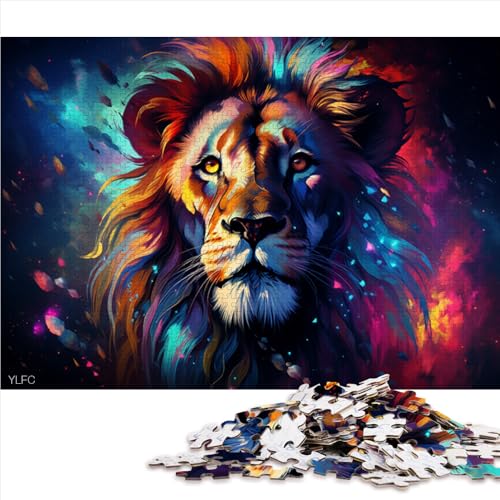 Puzzle für Erwachsene, 1000 Teile, farbenfrohes Löwen-Kunst-Papierpuzzle, für Erwachsene und Kinder, Spielspielzeug für Erwachsene. Größe: 50 x 75 cm von LZYANG