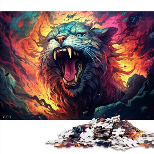 Puzzle für Erwachsene, 1000 Teile, farbenfrohes Papierpuzzle mit Alien-Tiger, für Erwachsene und Kinder ab 12 Jahren, Holzpuzzle als Familienspiel und Heimdekoration. Größe: 50 x 75 cm von LZYANG