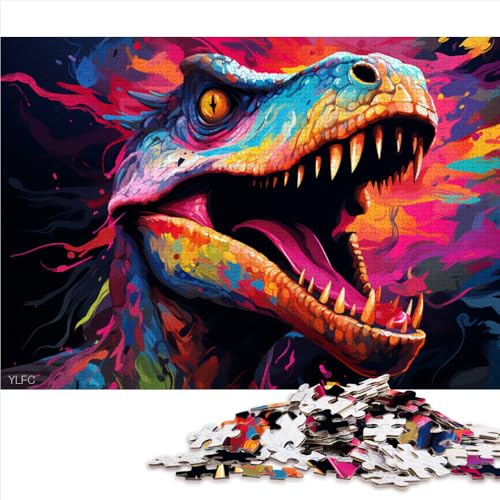 Puzzle für Erwachsene, 1000 Teile, farbenfrohes Papierpuzzle mit Dinosaurier-Malerei, für Erwachsene und Kinder ab 12 Jahren, Heimdekoration. Größe: 50 x 75 cm. von LZYANG