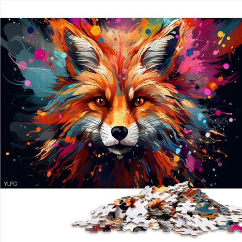 Puzzle für Erwachsene, 1000 Teile, farbenfrohes Papierpuzzle mit psychedelischem Fuchs-Kunstmotiv, für Erwachsene und Kinder, Heimkunstdekor, Größe: 26 x 38 cm von LZYANG