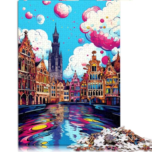 Puzzle für Erwachsene, 1000 Teile, farbenfrohes Psychedelia-Puzzle in Gent, Papierpuzzle für Erwachsene und Kinder ab 12 Jahren, Denksportaufgabe, Größe: 50 x 75 cm von LZYANG