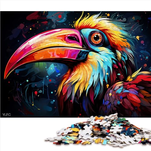 Puzzle für Erwachsene, 1000 Teile, farbenfrohes Tukan-Kunstpuzzle aus Papier, für Erwachsene und Kinder, Familienpuzzlespiel. Größe: 50 x 75 cm. von LZYANG