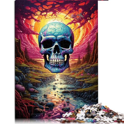 Puzzle für Erwachsene, 1000 Teile, farbenfrohes psychedelisches Höllenschädel-Papierpuzzle, für Erwachsene, Familien oder Kinder, tolles Geschenk für Erwachsene. Größe: 26 x 38 cm von LZYANG