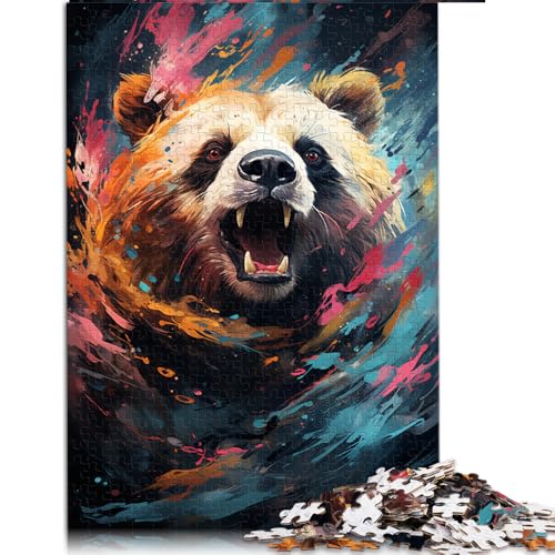 Puzzle für Erwachsene, 1000 Teile, farbenfrohes psychedelisches Panda-Papierpuzzle, für Erwachsene und Kinder ab 12 Jahren, schwierig und herausfordernd. Größe: 50 x 75 cm von LZYANG