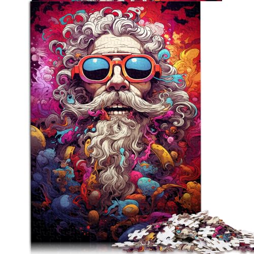 Puzzle für Erwachsene, 1000 Teile, farbenfrohes psychedelisches altes Mann-Papierpuzzle, für Teenager und Erwachsene, anspruchsvolles Spiel. Größe: 50 x 75 cm. von LZYANG