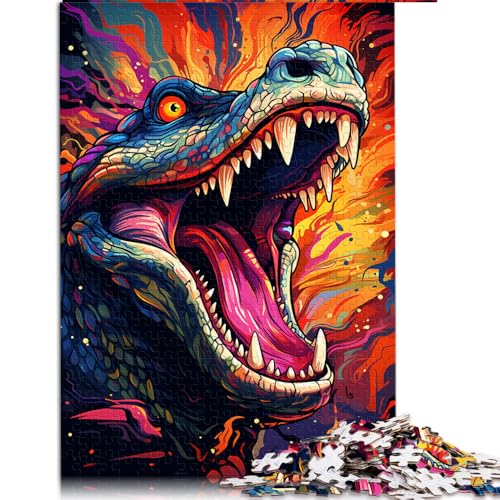 Puzzle für Erwachsene, 1000 Teile, psychedelisches, farbenfrohes Krokodil-Papierpuzzle, für Erwachsene und Kinder ab 12 Jahren, anspruchsvolles Spielpuzzle, Größe: 50 x 75 cm von LZYANG