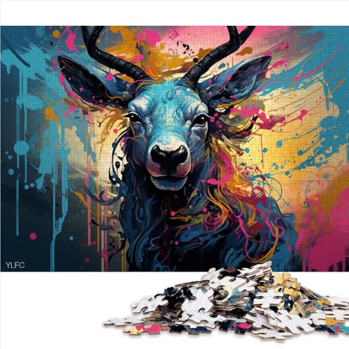 Puzzle für Erwachsene, 1000 Teile, psychedelisches Farb-Widder-Papierpuzzle, für Erwachsene und Kinder, Spielzeug-Wanddekoration. Größe: 50 x 75 cm. von LZYANG