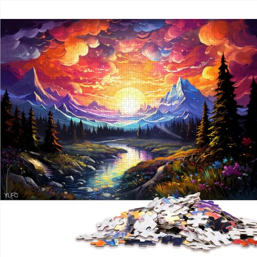 Puzzle für Erwachsene, 1000 Teile, volle Psychedelia im Banff-Nationalpark, Papierpuzzle, für Erwachsene und Kinder ab 12 Jahren, pädagogisches Puzzle zum Stressabbau, Größe: 52 x 38 cm von LZYANG