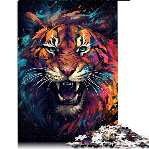 Puzzle für Erwachsene, 1000 Teile, wildes Gemälde eines exotischen Tigers, Papierpuzzle, für Erwachsene und Kinder ab 12 Jahren, tolles Größe: 50 x 75 cm von LZYANG