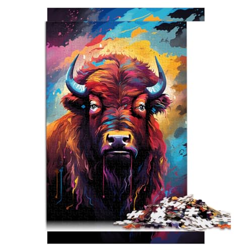 Puzzle für Erwachsene, 2000 Teile, Bisons farbenfrohes psychedelisches Papierpuzzle, für Teenager und Erwachsene, Geschenk für Erwachsene und Kinder. Größe: 70 x 100 cm. von LZYANG