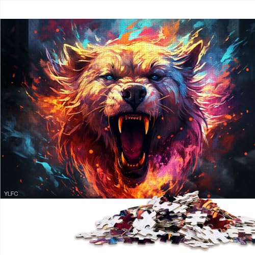 Puzzle für Erwachsene, 2000 Teile, Buntes Neonwolf-Papierpuzzle, Geeignet für Erwachsene und Kinder ab 12 Jahren, Familienaktivität. Größe: 70 x 100 cm. von LZYANG