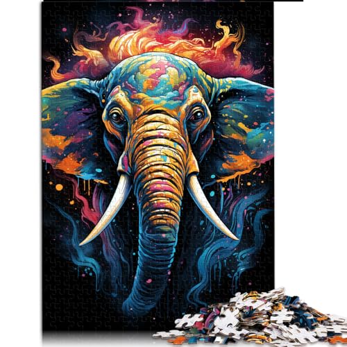 Puzzle für Erwachsene, 2000 Teile, Papierpuzzle „Elefant in Farbe malen“, für Erwachsene und Kinder ab 12 Jahren, unterhaltsame Spiele für Erwachsene, Größe: 70 x 100 cm von LZYANG